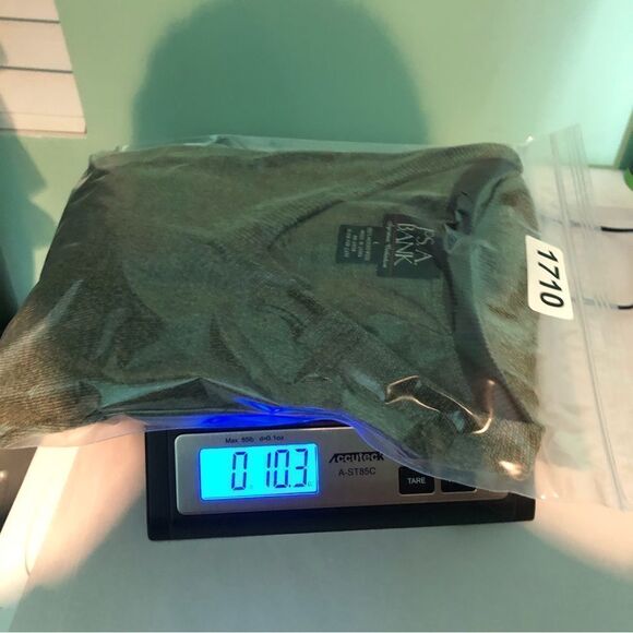 Jos. A. Bank Signature Mens Sweater Large 100% Merino Wool Green V Neck Pullover - Picture 5 of 5